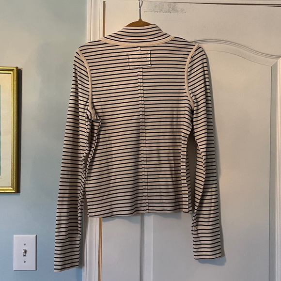 We The Free Lake Striped Ribbed Stretchy Long Sleeve Henley Top XL NWT - Picture 10 of 13